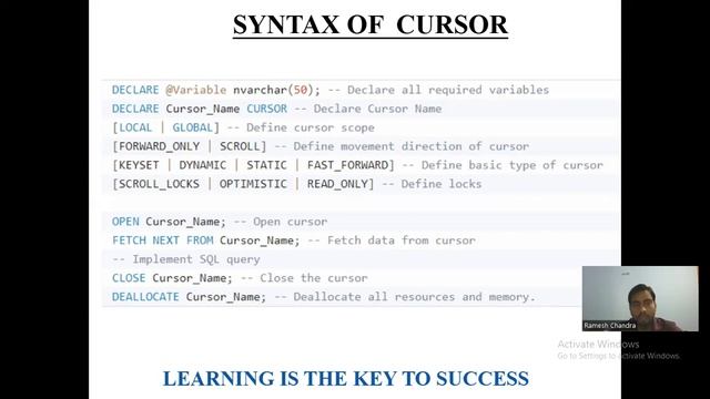 What is cursor and how to use the cursor in SQL Server? Types of cursors смотреть онлайн