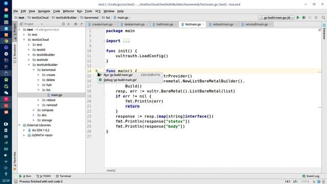 GoCloud Vultr builder pattern bare metal list смотреть онлайн