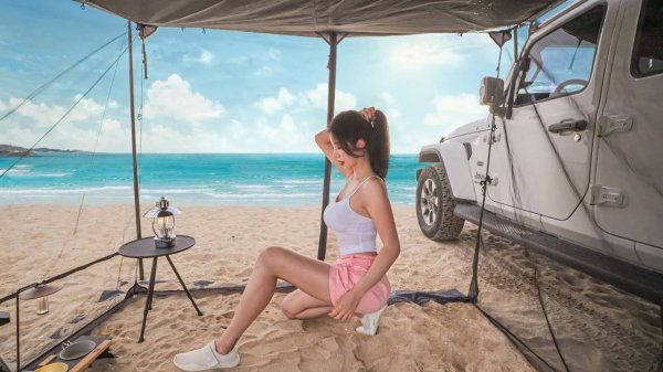 🌊 Kirin Camp ~ АСМР Кемпинг на пляже, окруженном грохочущими волнами. Звуки моря