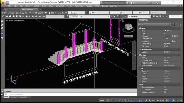 AutoCAD 3D Modeling of Garden Bridge смотреть онлайн