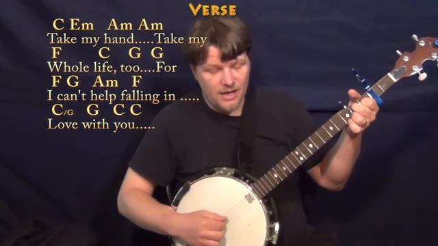 Can't Help Falling In Love (Elvis) Banjo Cover Lesson with Chords/Lyrics - Capo 2nd смотреть онлайн