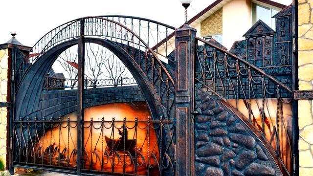 Самые красивые кованые ворота и калитки для дома смотреть онлайн