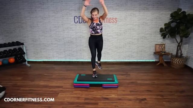 STEP AEROBICS 🔥 Basic to Intermediate Step Class 🔥 128 BPM CDornerFitness #213 смотреть онлайн