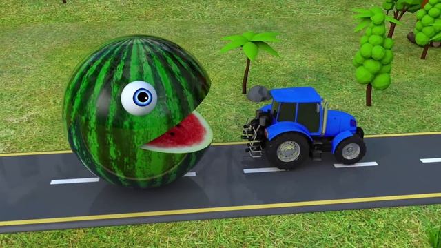 Learn Colors with PACMAN and Farm 3D Soccer Ball Ice Cream Cone Truck for Kid Children смотреть онлайн