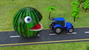 Learn Colors with PACMAN and Farm 3D Soccer Ball Ice Cream Cone Truck for Kid Children