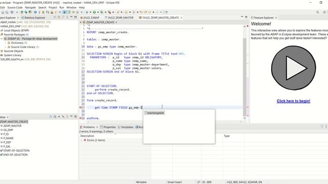 05 Create ABAP Program through Eclipse смотреть онлайн