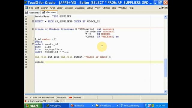 ORACLE APPS PROCEDURE REGISTRATION смотреть онлайн