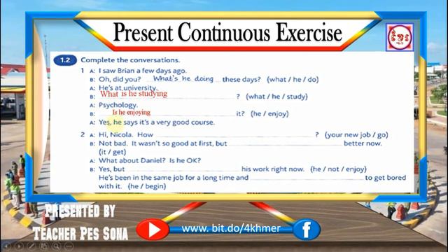 KhBL20 /Exercise 1 / Present continuous tense / Grammar in Use exercise presented by Tsona смотреть онлайн
