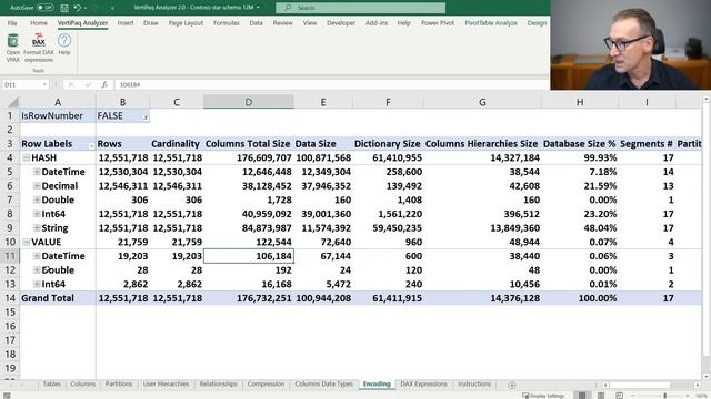 DAX Tools - VertiPaq Analyzer 10 - The Encoding page смотреть онлайн
