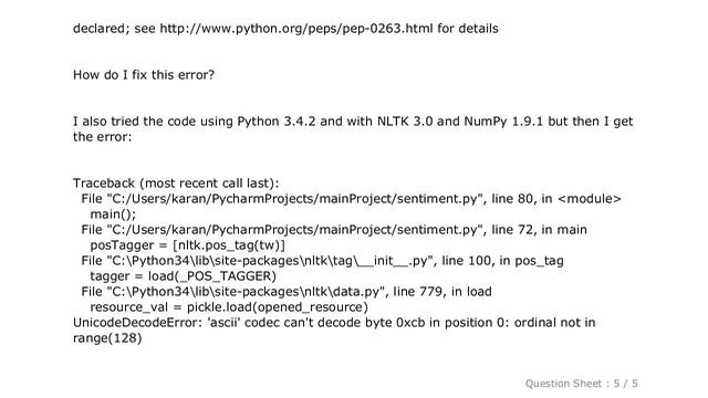PYTHON : Python NLTK: SyntaxError: Non-ASCII character '\xc3' in file (Sentiment Analysis -NLP) смотреть онлайн