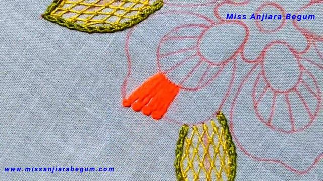 Handmade Embroidery Flower, Lazy Daisy Embroidery Flower, Embroidery Designs Clothes, Design-305