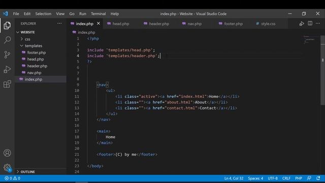 Dynamisches Einbinden von HEAD, NAV und FOOTER mit PHP include смотреть онлайн