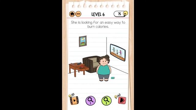 Brain Test 2 : Tricky Stories - Fitness With Cindy - level 6 Video game walkthroughs смотреть онлайн