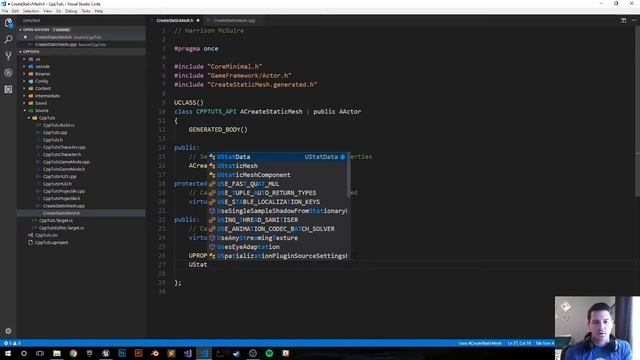 Unreal Engine 4 C++ Tutorial: Create Static Mesh смотреть онлайн