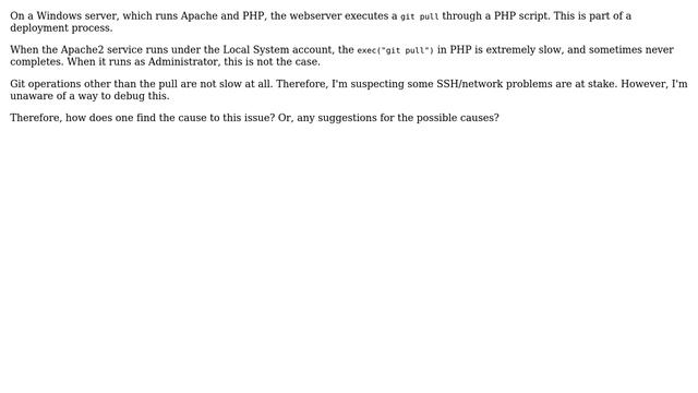 Debug slow "git pull" operation executed by the Local System account on a Windows Server смотреть онлайн