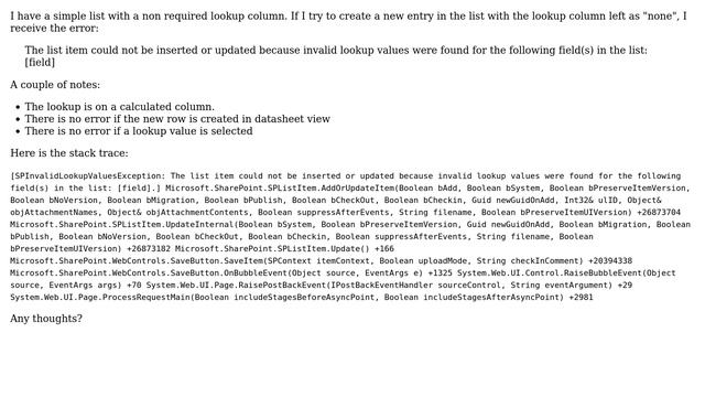 Sharepoint: Invalid Lookup Values Found Error смотреть онлайн