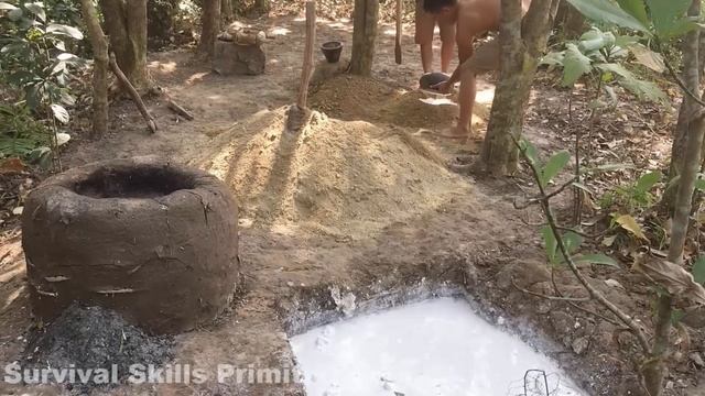 Wilderness Survival Life: Prepare Ancient Bricks to Build Bushcraft House смотреть онлайн