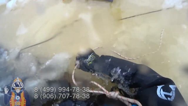 Подъем снегохода Yamaha (водолазные работы) смотреть онлайн