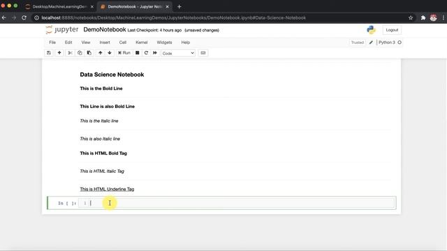 Jupyter Notebook Basic markdown Commands смотреть онлайн