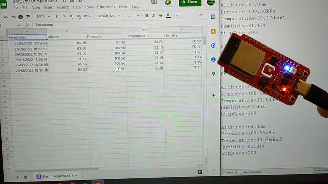 ESP32 Google Sheets Google Form смотреть онлайн