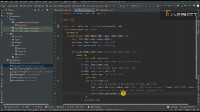 Loading Button in android studio (Java). смотреть онлайн