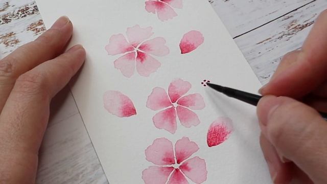 Super Easy Cherry Blossom (Sakura) Watercolor Tutorial for Beginner/ How to/ Step by Step смотреть онлайн