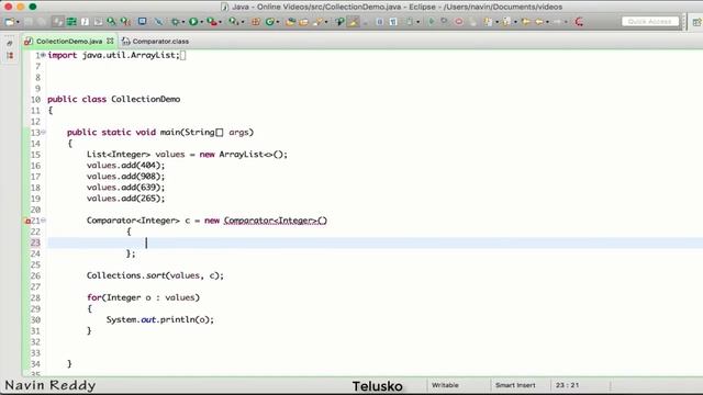 #11.5 Collection and Generics | Comparator Interface смотреть онлайн
