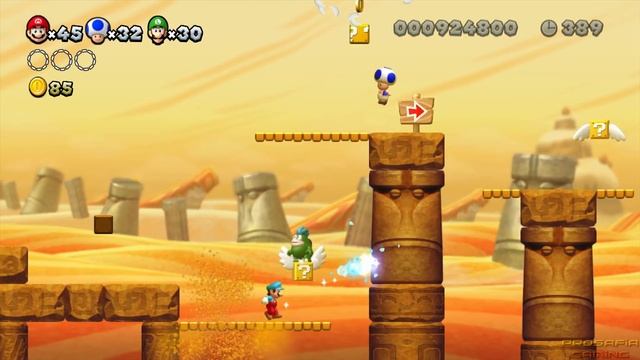 New Super Mario Bros U Co-Op Walkthrough - World 2 (All Star Coins) смотреть онлайн