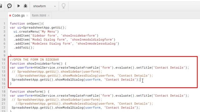 Creating Forms in Google Sheets | Sidebar, Modal Dialog & modeless dialog смотреть онлайн