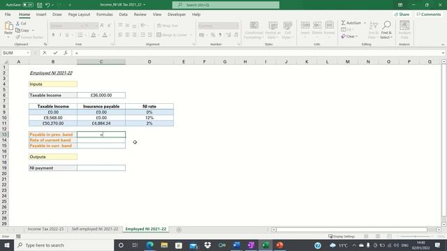 Calculate 2021-22 UK National Insurance - Using VLOOKUP In Excel смотреть онлайн