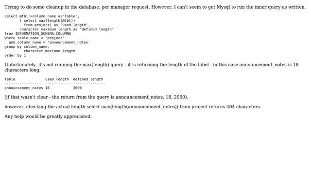 Databases: MYSQL - Run a query based on the results of a query смотреть онлайн