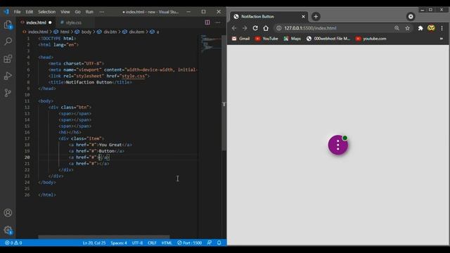 Create an Icon Button with Notification Badge - Beginner's HTML & CSS Tutorial || Hover Effect css смотреть онлайн
