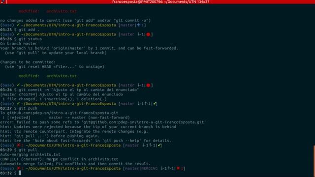 Intro a Git - Resolución de conflictos [PdeP - UTN FRBA] Pt 3 смотреть онлайн