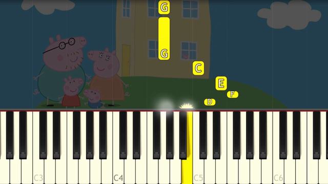 PEPPA PIG - Intro Theme song - VERY EASY Piano tutorial смотреть онлайн
