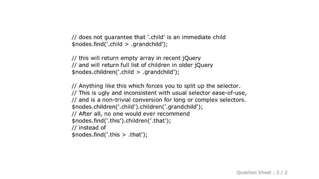 jQuery : What is the new proper way to use a child selector with a context node in jQuery? смотреть онлайн