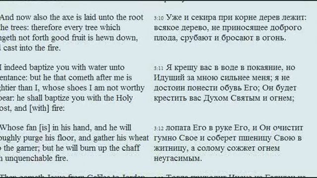 Библия. Ев. Матфея гл. 3 смотреть онлайн