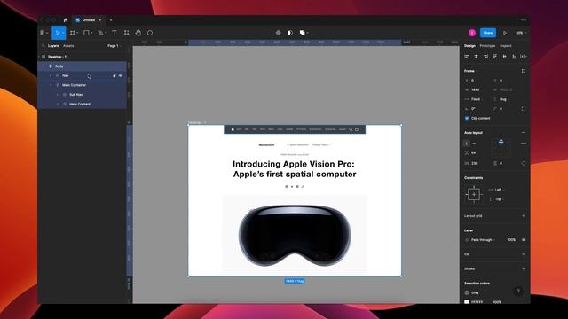 Apple Vision Pro Animation in Figma (2023) смотреть онлайн