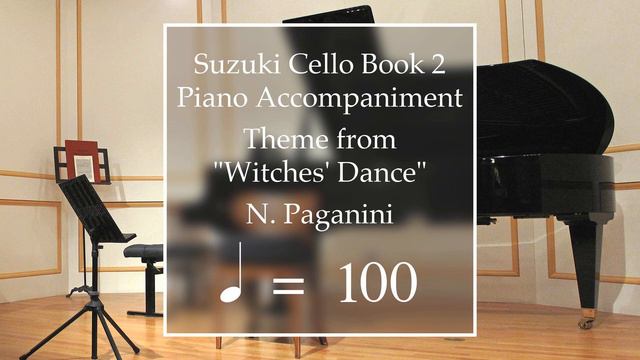 Suzuki Cello Book 2 | Theme from "Witches' Dance" | Piano Accompaniment | 100 BPM смотреть онлайн