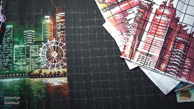 Вышивка крестом. Ночной город. Н 16. Сделай своими руками. Этап 13. Needlework. смотреть онлайн
