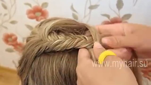 Плетение косичек - Как плести колоски с подхватом смотреть онлайн