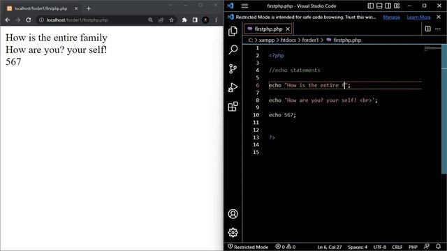 PHP ECHO / PRINT смотреть онлайн