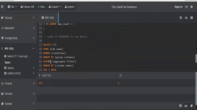 Sequence of KEYWORDS while writing a SQL query #sql #databases #learnsql смотреть онлайн