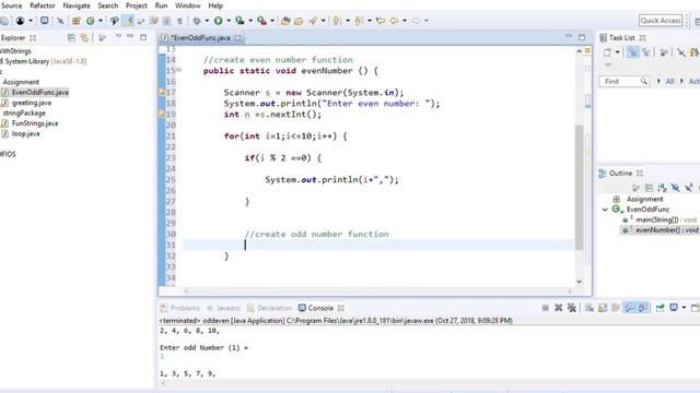 JAVA-How to create odd and even number with function in eclipse смотреть онлайн