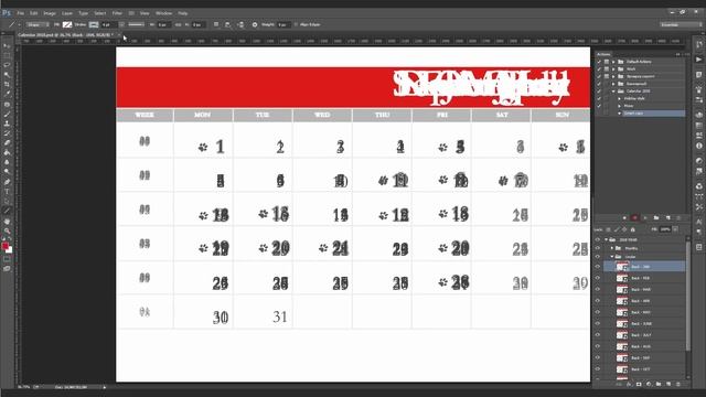 How to create a calendar in Photoshop смотреть онлайн