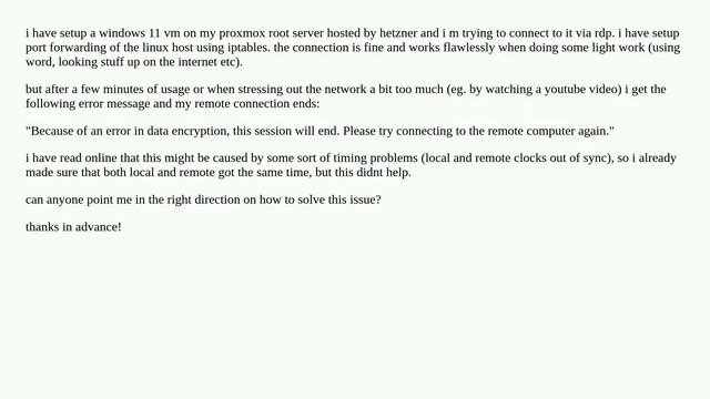RDP Error: Because of an error in data encryption, this session will end. Please try connecting t.. смотреть онлайн