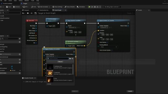 UE5 Blueprints Tutorial 063-4 Create a node: Spawn Emitter at Location смотреть онлайн