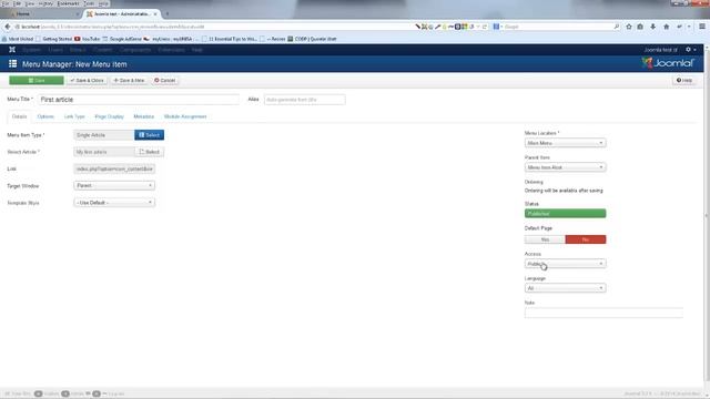 Joomla for beginners tutorial 4 - Creating a new menu item смотреть онлайн