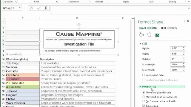 How To: Prevent Drawing Objects from Resizing with Cells in our Excel Cause Mapping® Template смотреть онлайн