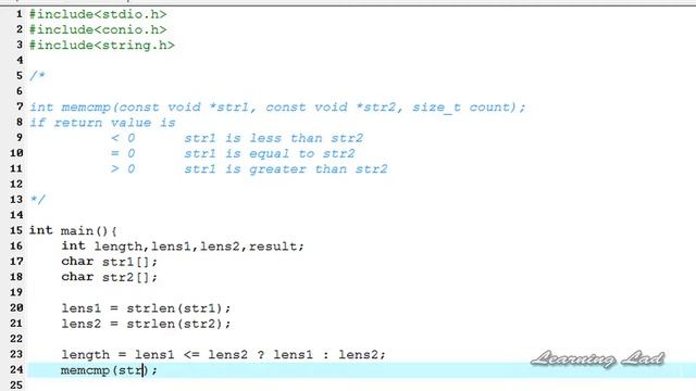 memcmp Function in C Programming Language Video Tutorial смотреть онлайн