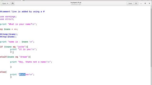 Perl2 - keyboard input and IF´s смотреть онлайн